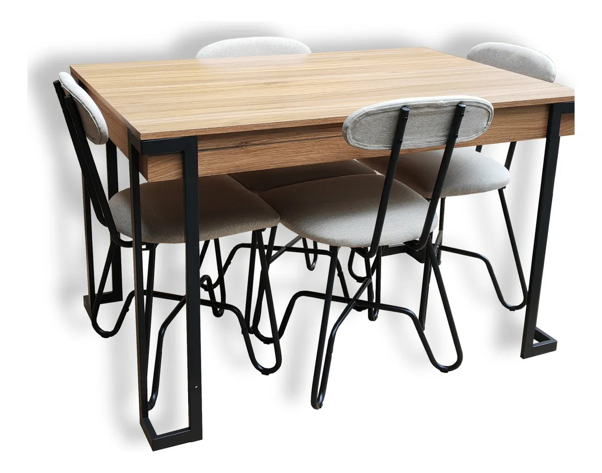 Juego De Comedor Con Mesa Y 4 Sillas