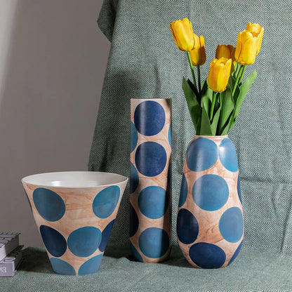 Jarrón Florero Lunares Azules