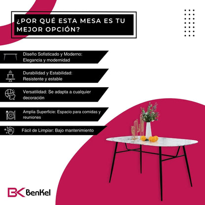 Mesa De Comedor Cristal Marmol