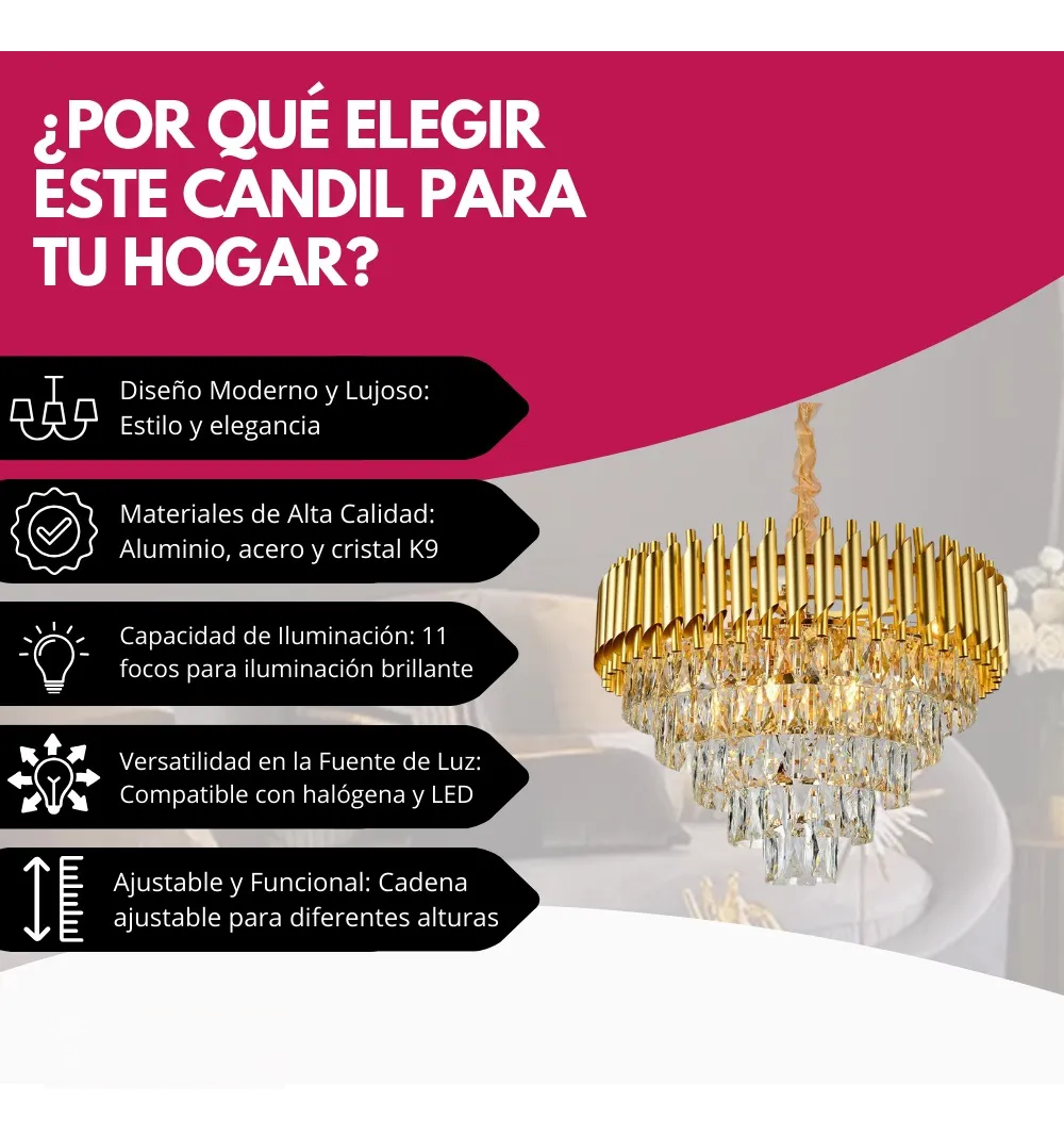 Lampara Candil Golden Venezia