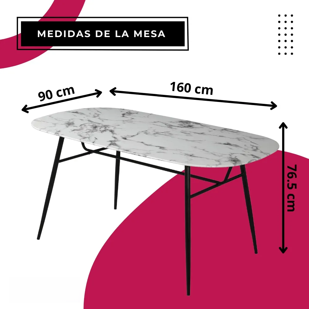 Mesa De Comedor Cristal Marmol