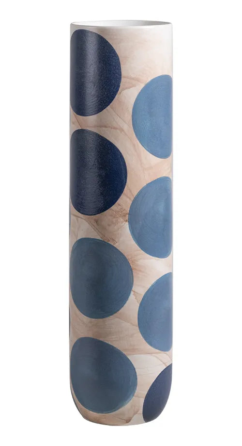 Jarrón Florero Lunares Azules