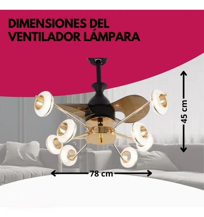 Ventilador Lampara Candil Velvet