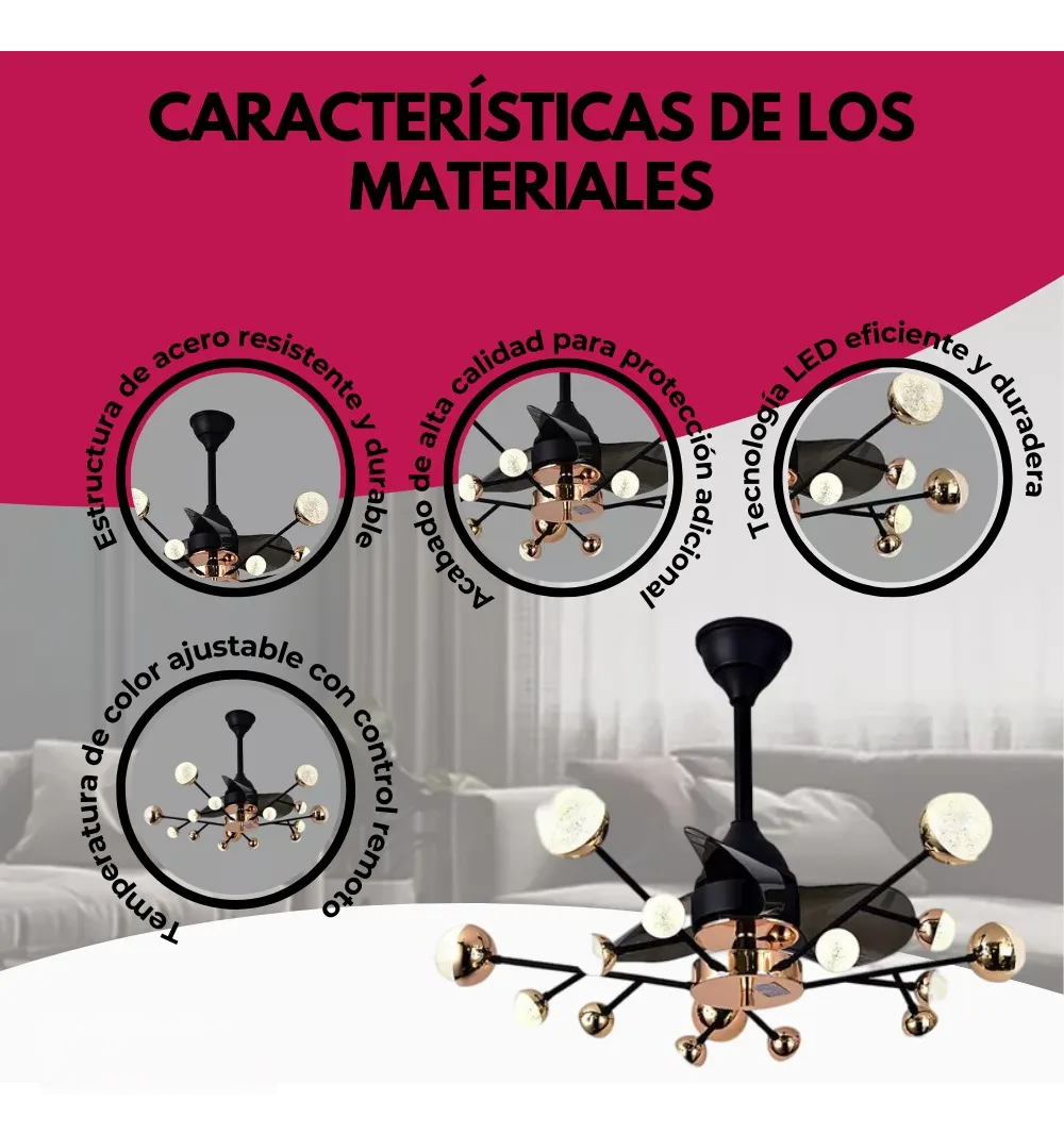 Ventilador Lámpara Candil Ravello