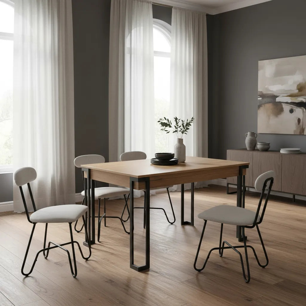 Juego De Comedor Con Mesa Y 4 Sillas