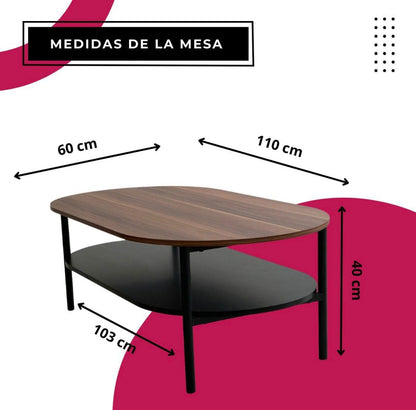 Mesa de centro doble nivel